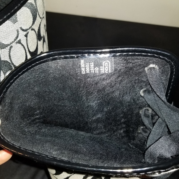 COACH TRISTEE BLACK SMOKE JACQARD RAINBOOT - Picture 4 of 6